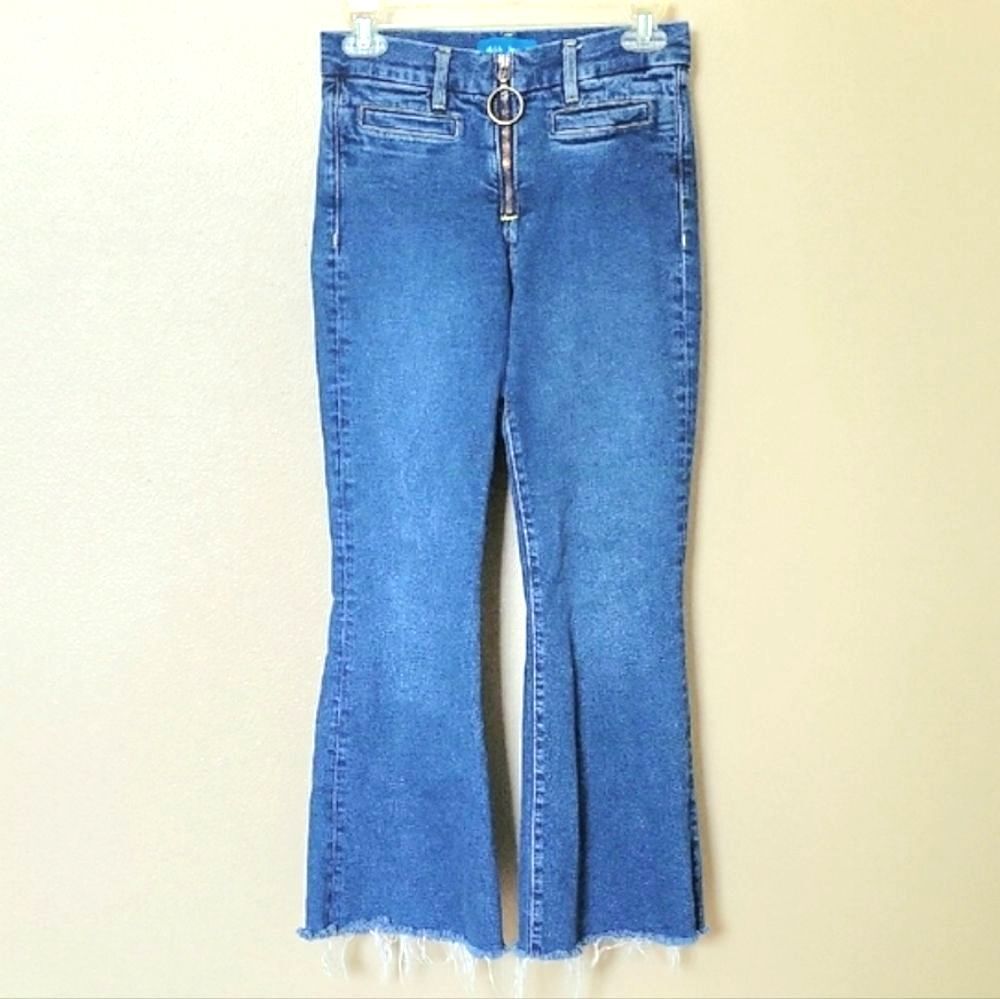 M.I.H Womens Marrakesh Crop Flare Denim Jeans Western Rodeo Boho - Size 24